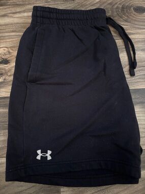 Men-Under Armour Black Training Shorts with Logo